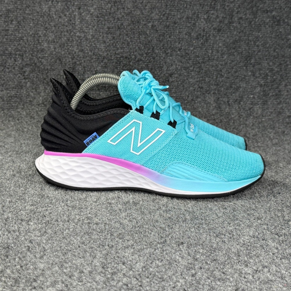 New Balance Fresh Foam ROAV V1 Running Shoes Womens 9.5 Aqua Blue Black Athletic